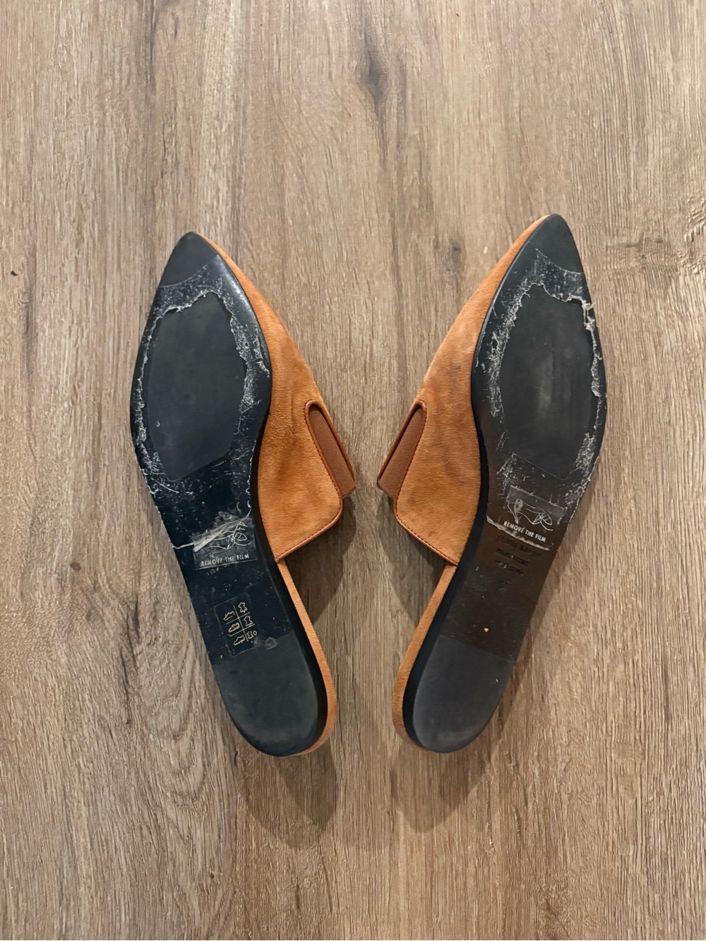 Jenni Kayne Suede Pointed Toe Mule Flats Cognac Brown Size 39 - Picture 6 of 8